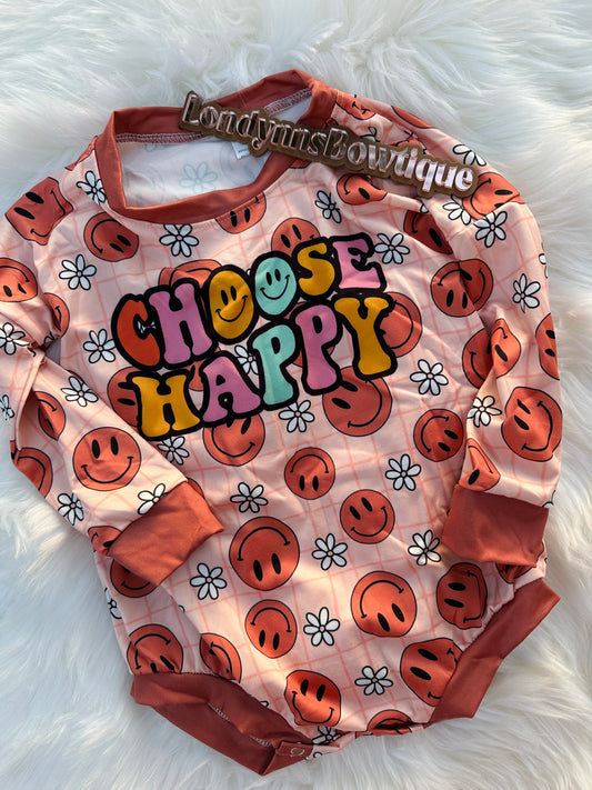 Choose happy sweater romper with snaps