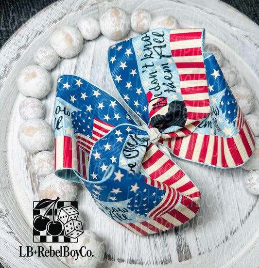 Red white blue 5” bow on clip