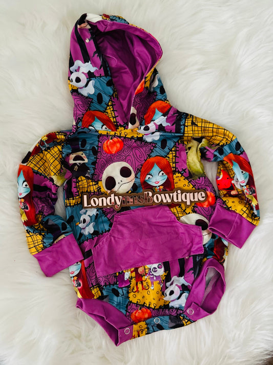 6/12mo  Halloween sweater romper with snaps