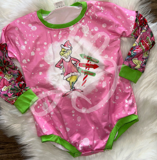 Christmas sweate romper with snaps
