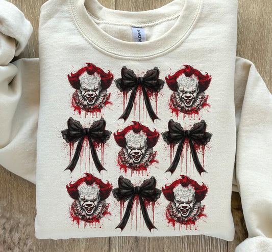 Horror bows clown Halloween sweatshirt Shirt