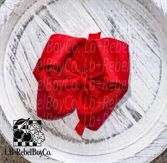 Red 5” bow on clip
