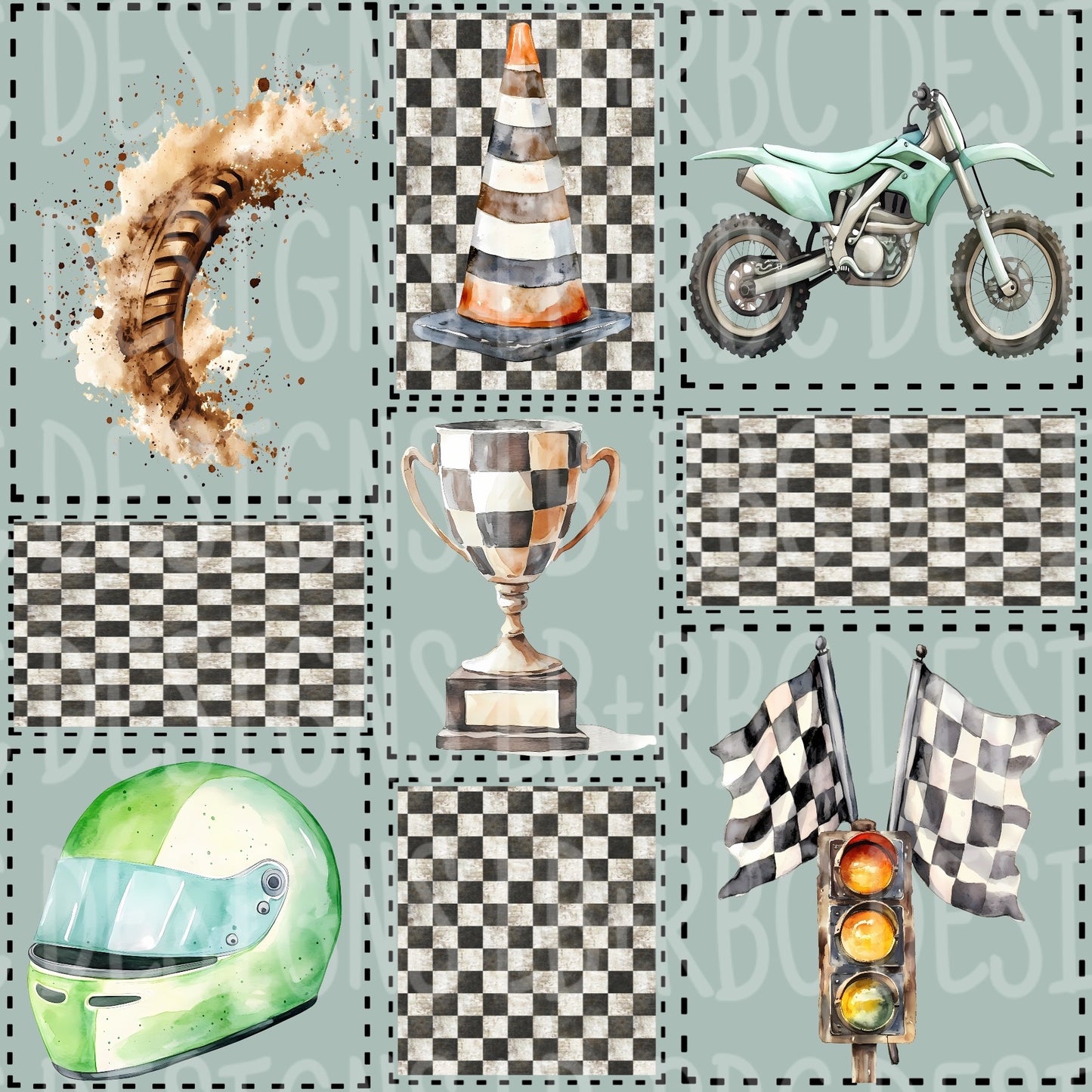 Dirt bike green seamless file