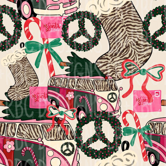 Christmas bus seamless file