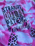 Straight outta patience mom life cheetah leopard crew neck