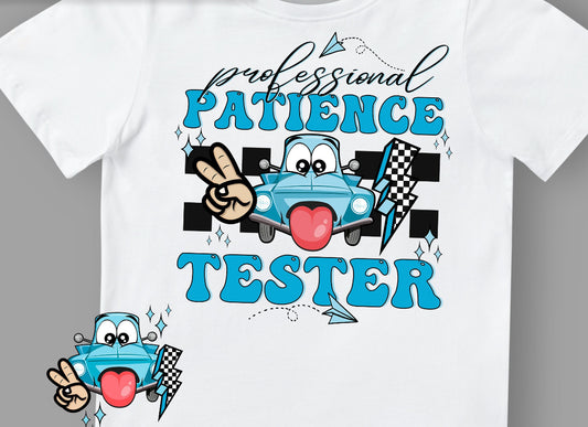 Professional patience tester blue shirt ^