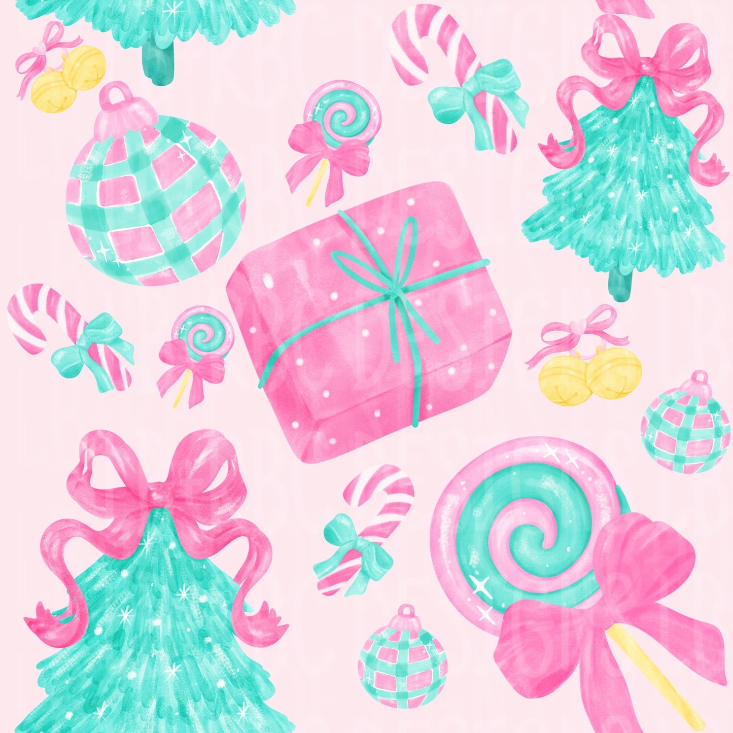 Pink Christmas seamless