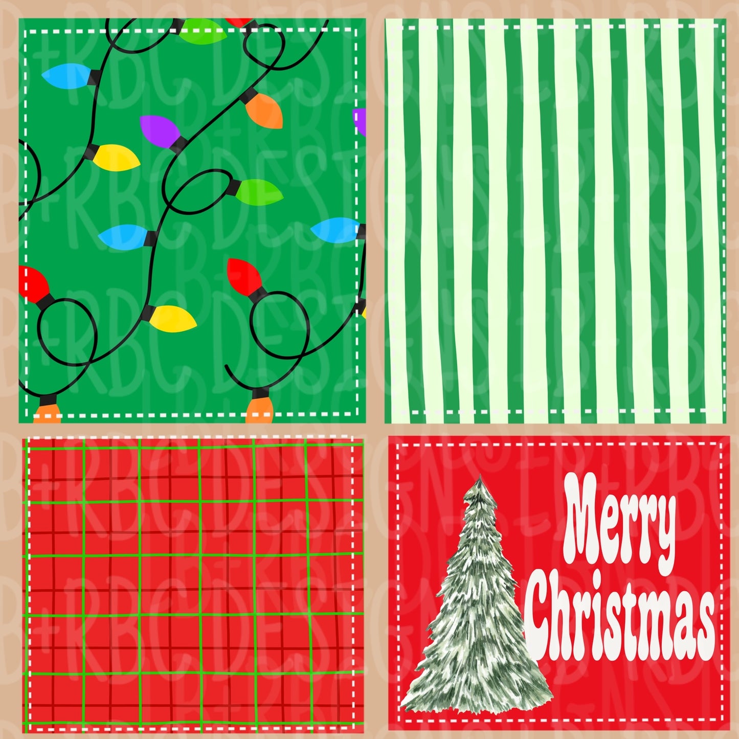 Merry Christmas patchwork seamless file'