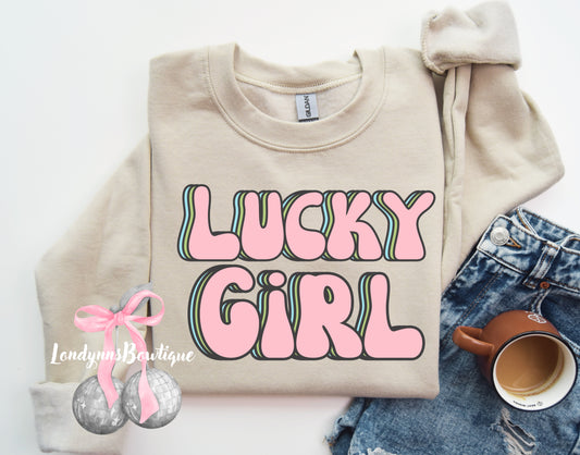 Lucky girl sweatshirt shirt ^