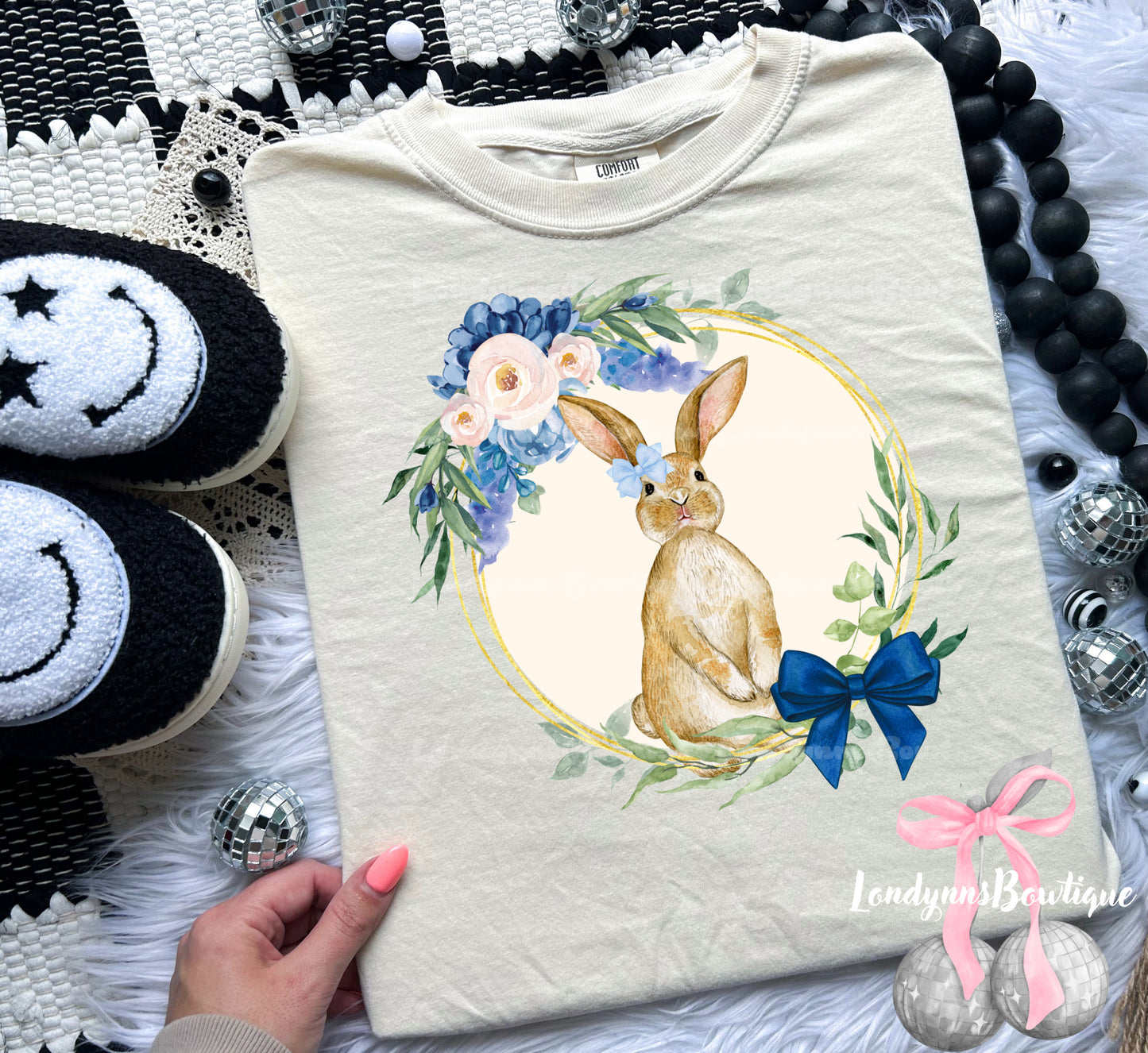 Bunny blue Easter shirt ^