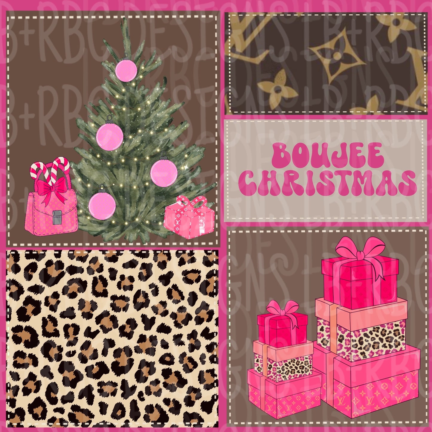 Pink Patchwork Christmas seamless file'