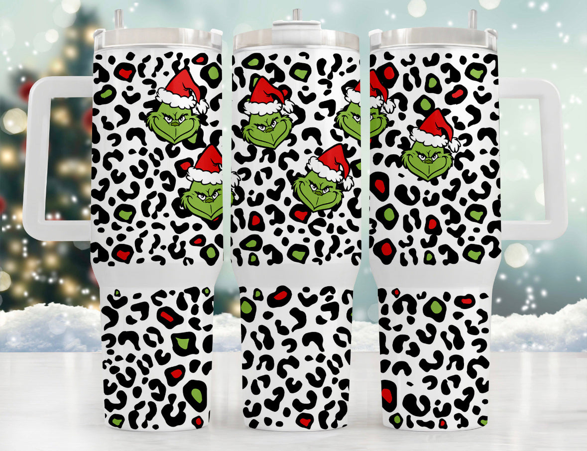 Leopard Christmas 40oz tumbler cup