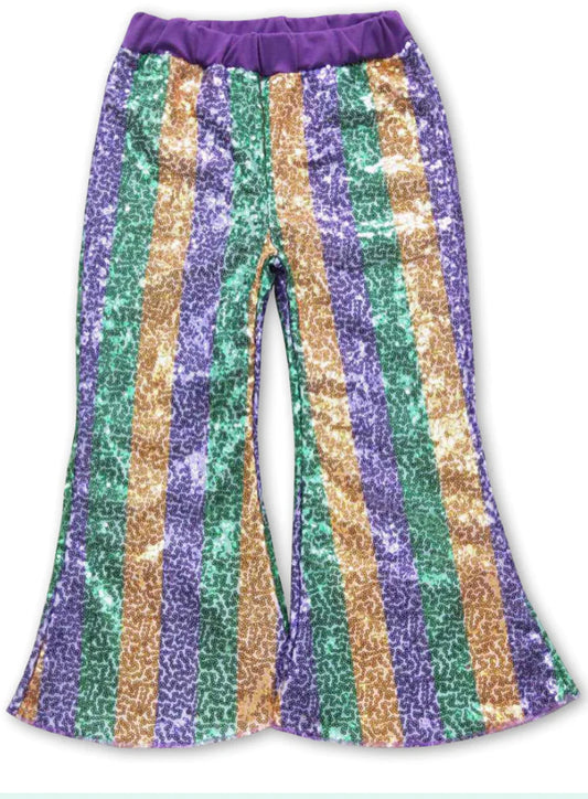 Mardi Gras bell bottoms sequin