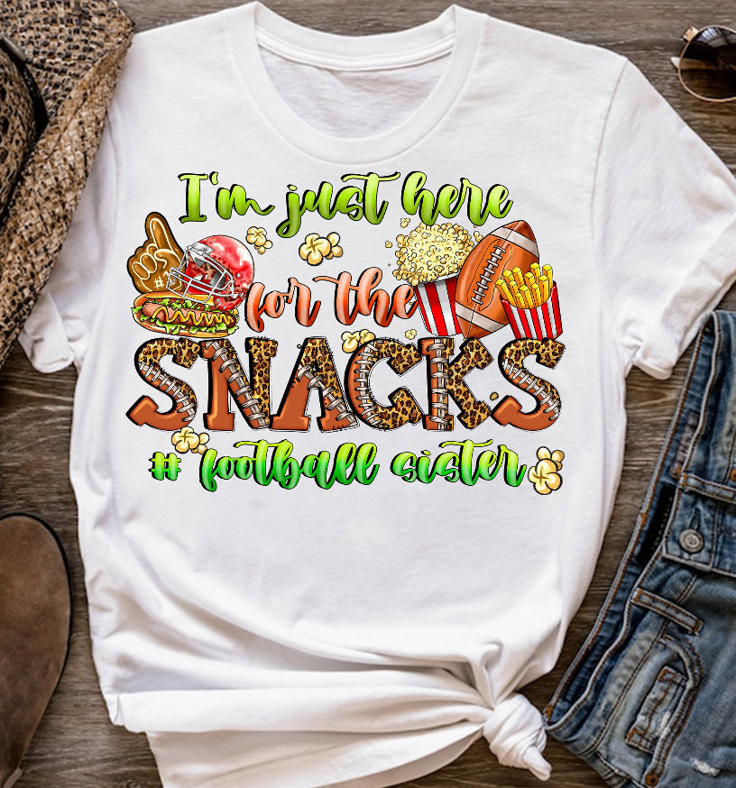 Im just here for the snacks football shirt