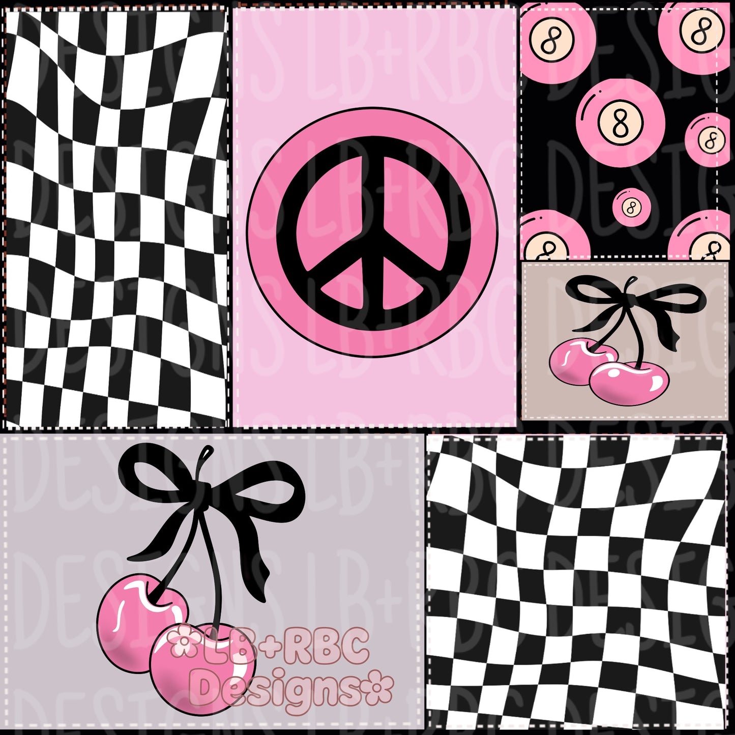 Cherry checkered patchwork seamless file