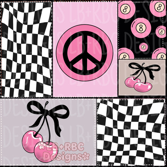 Cherry checkered patchwork seamless file