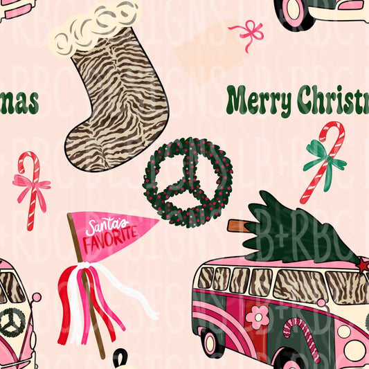 Christmas bus seamless file