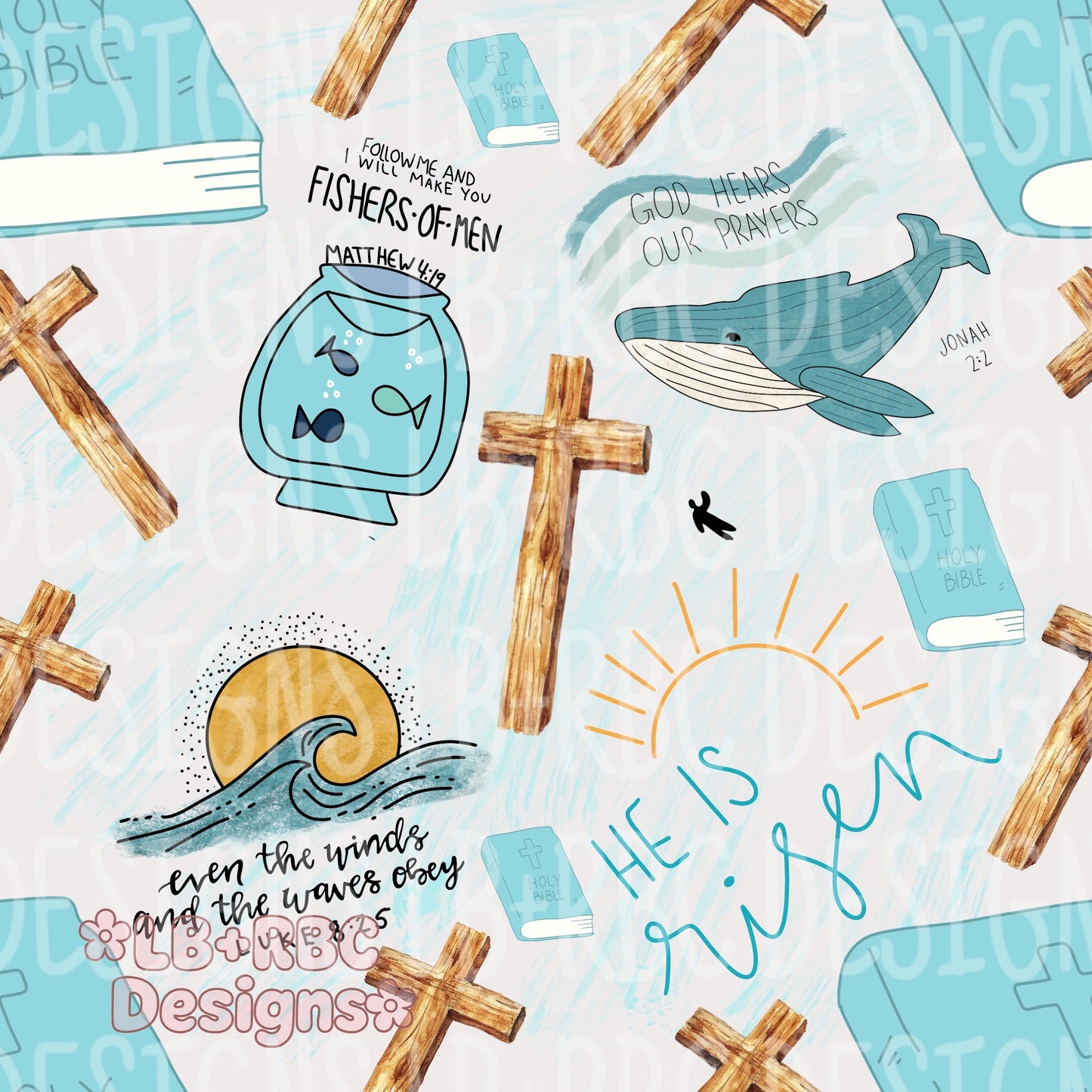 Blue religious seamless file