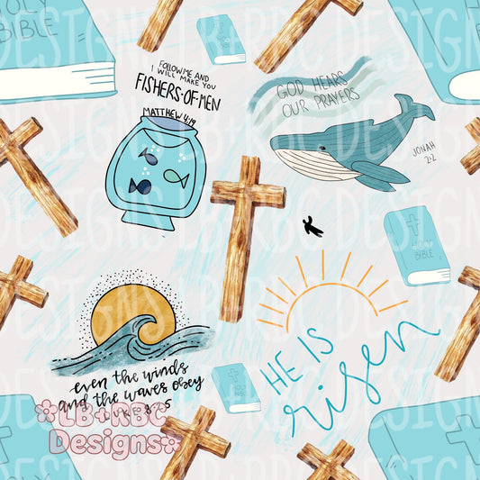 Blue religious seamless file