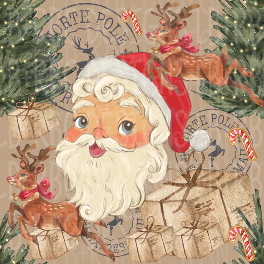 Color Vintage Christmas seamless