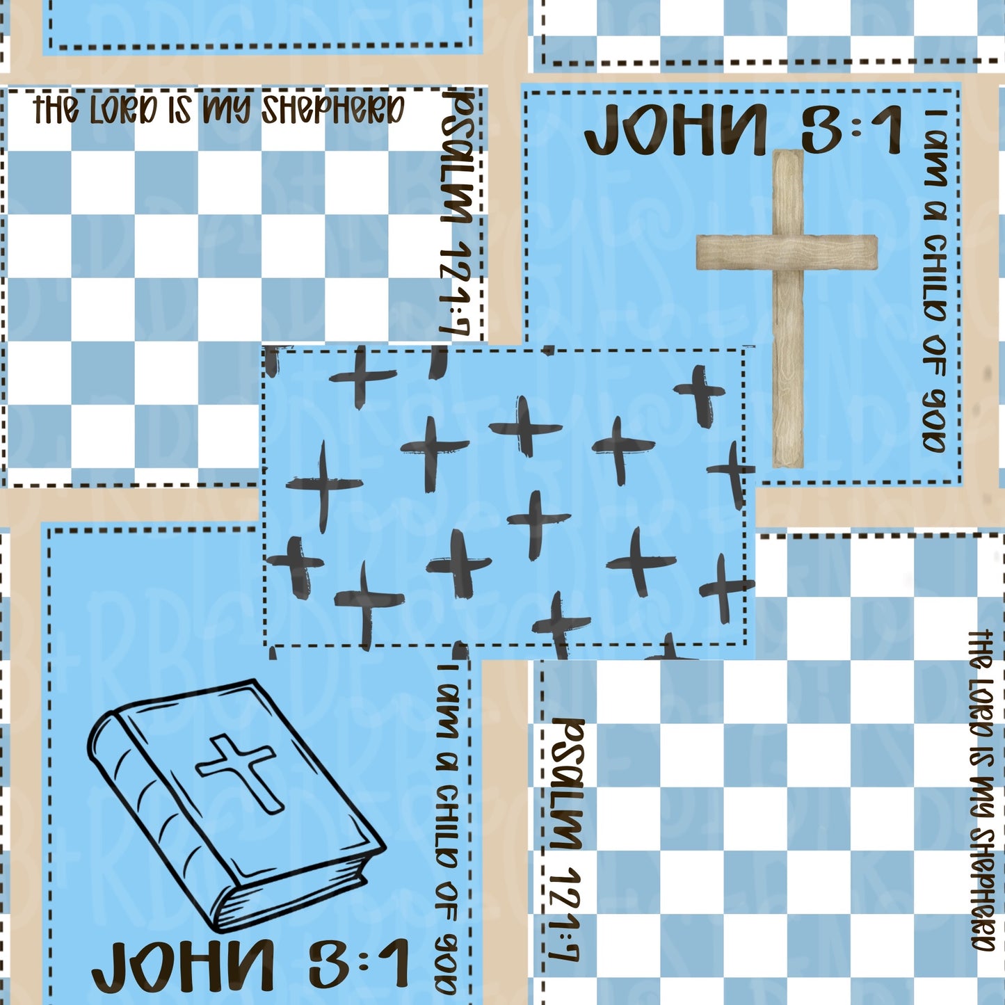 Blue religious seamless file