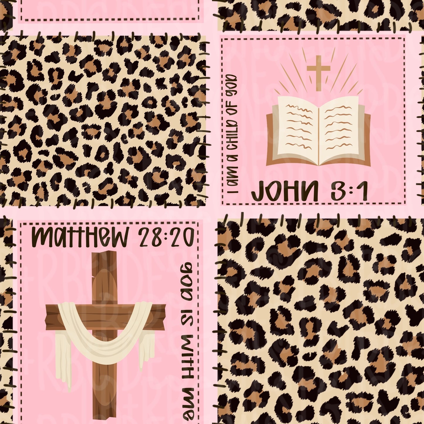 Pink leopard religious seamless file