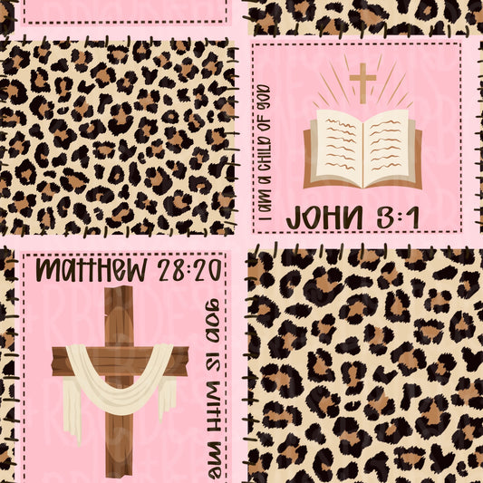 Pink leopard religious seamless file