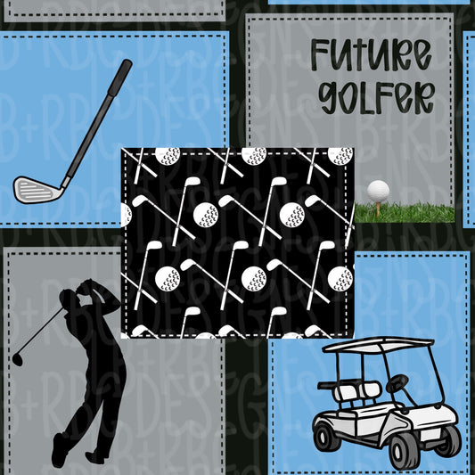 Blue Patchwork golf seamless file