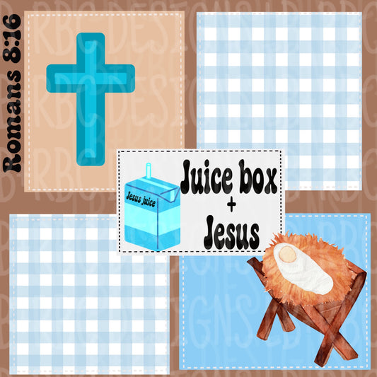 Juice Jesus blue patchwork seamless file'