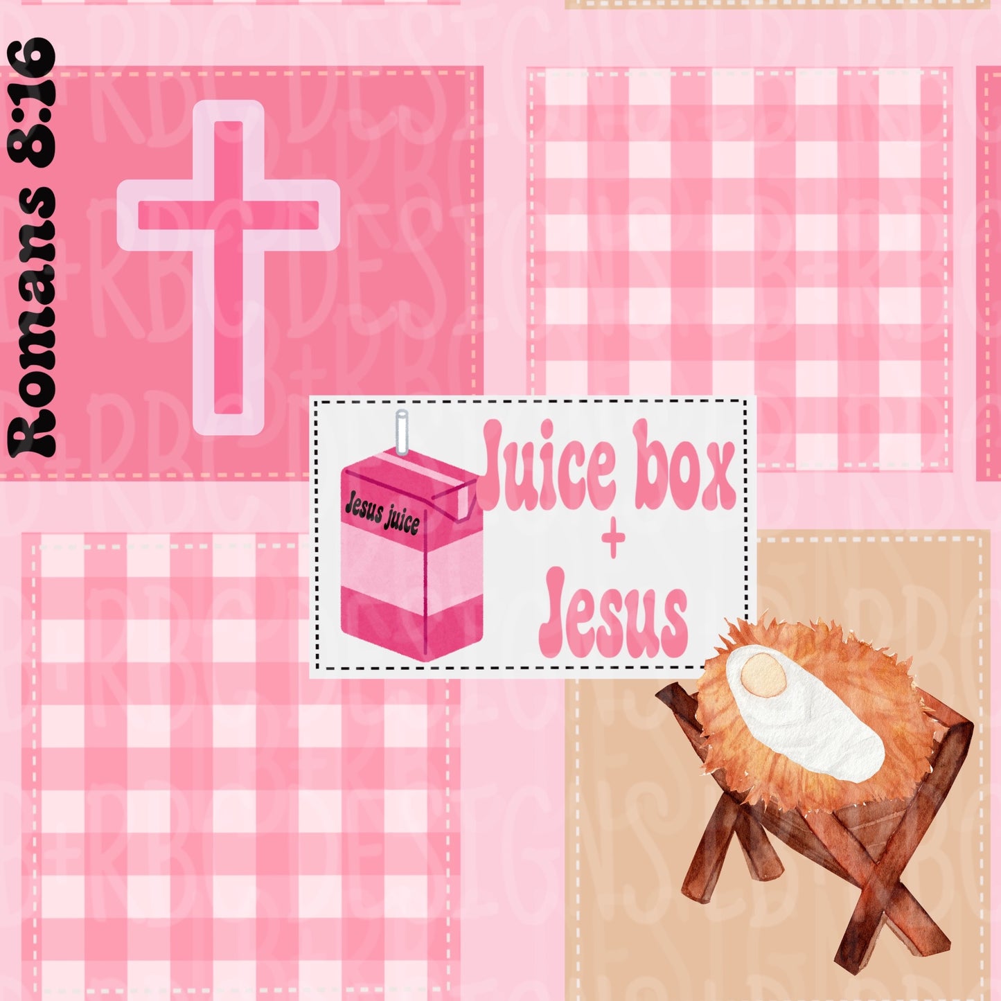 Juice Jesus pink patchwork seamless file'