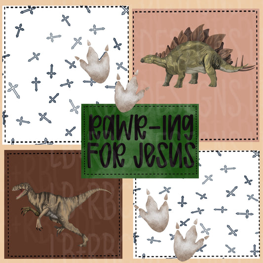 Patchwork Rawring for jesus seamless file'