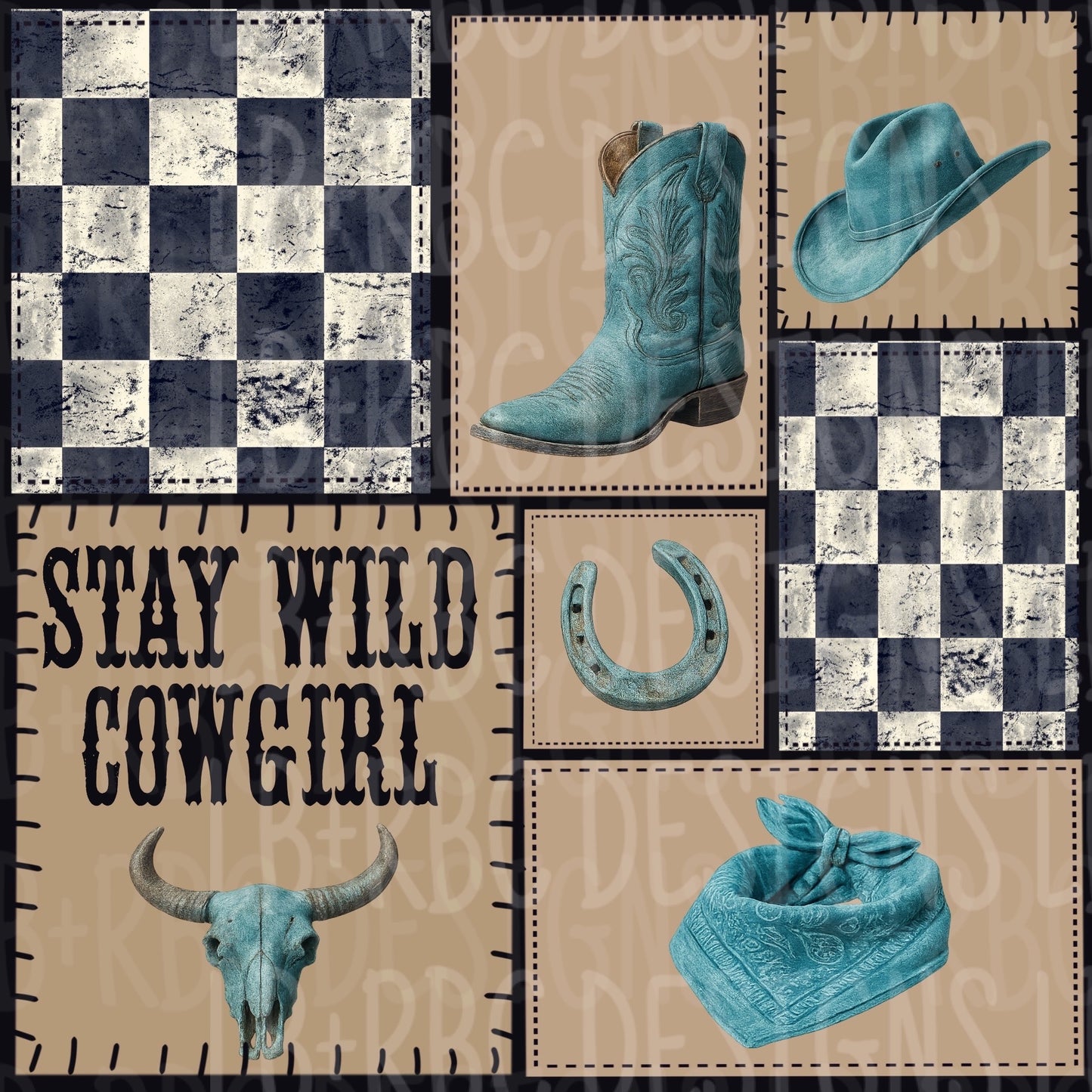 Stay wild western seamless file'