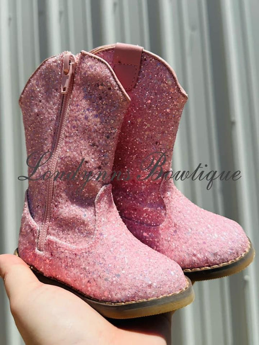 Light pink glitter boots  NO CODES