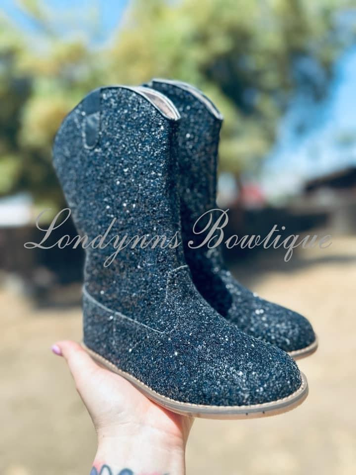 Black glitter boots  NO CODES