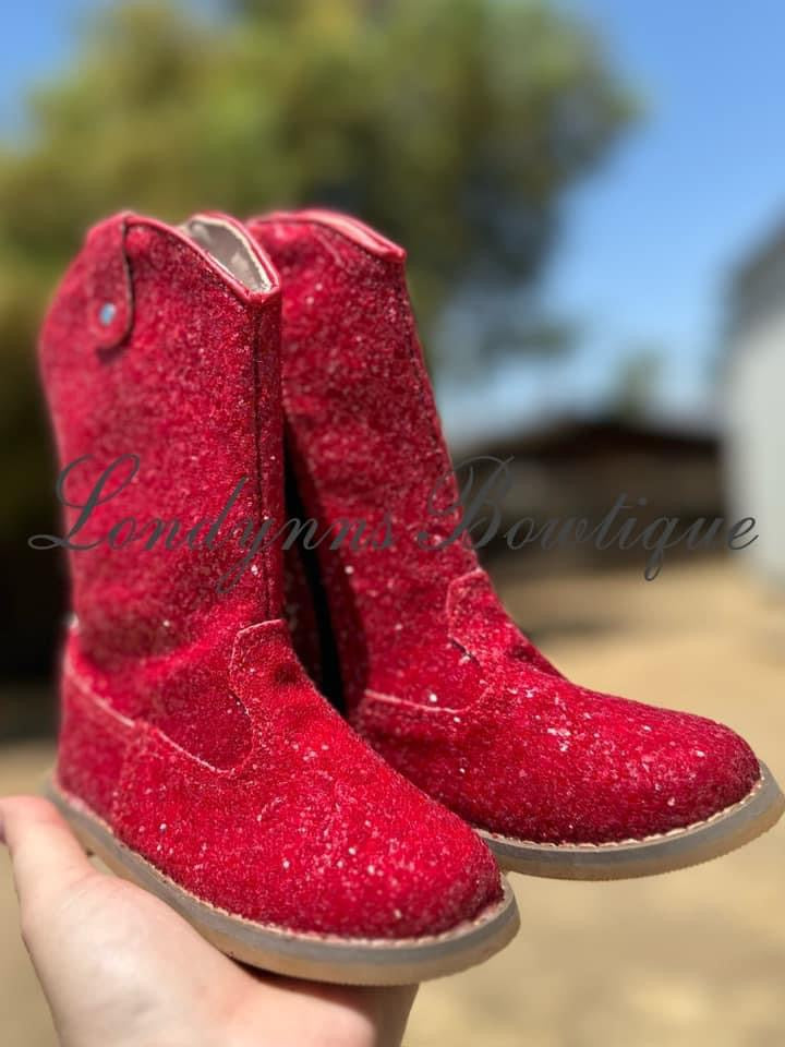 Burgundy  glitter boots NO CODES