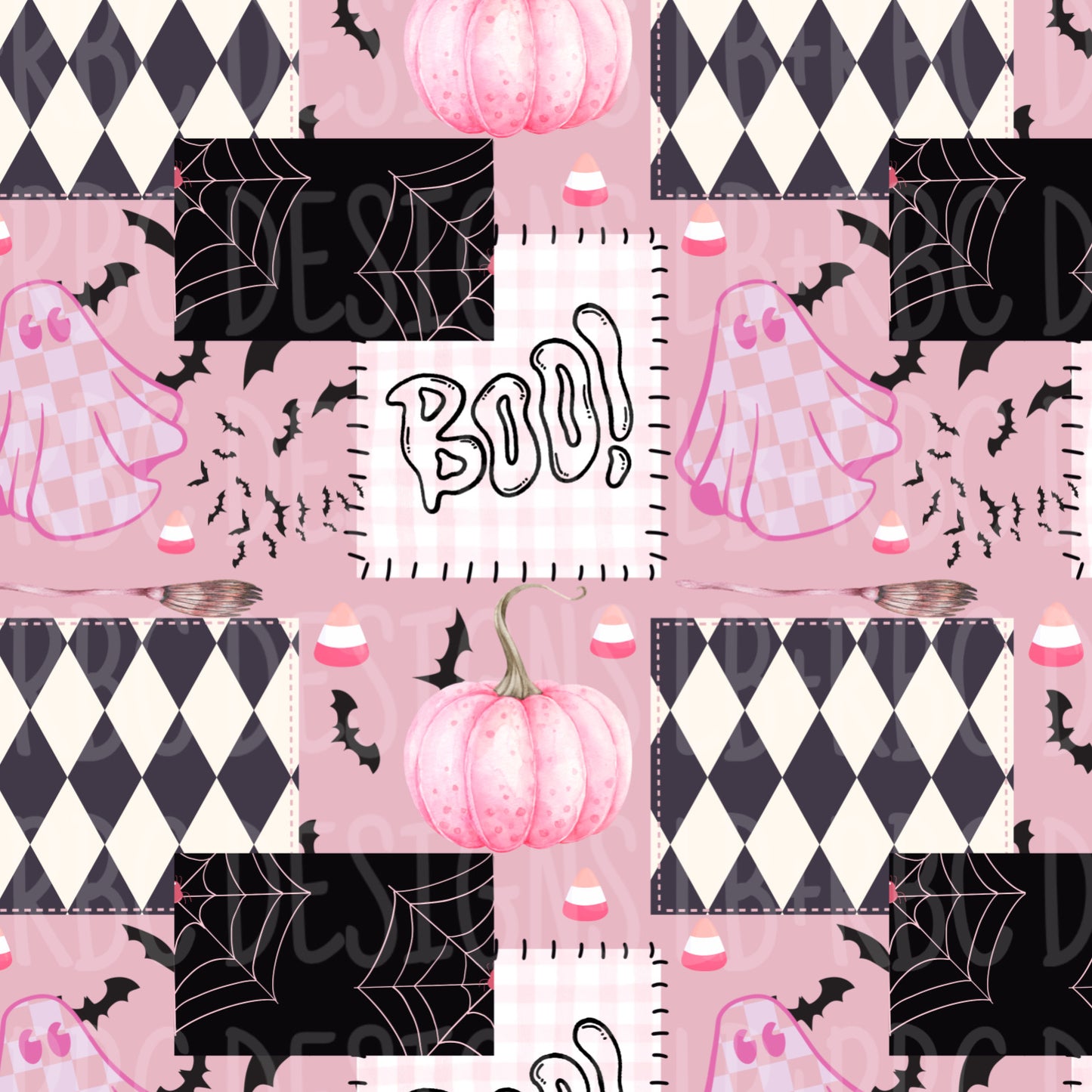 Pink Halloween seamless file