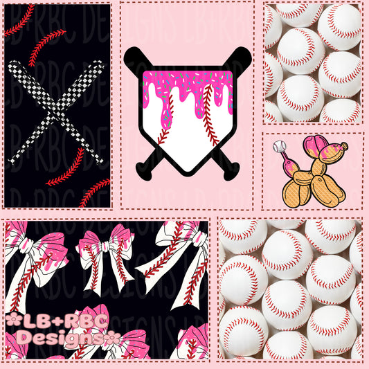Pink Baseball seamless file