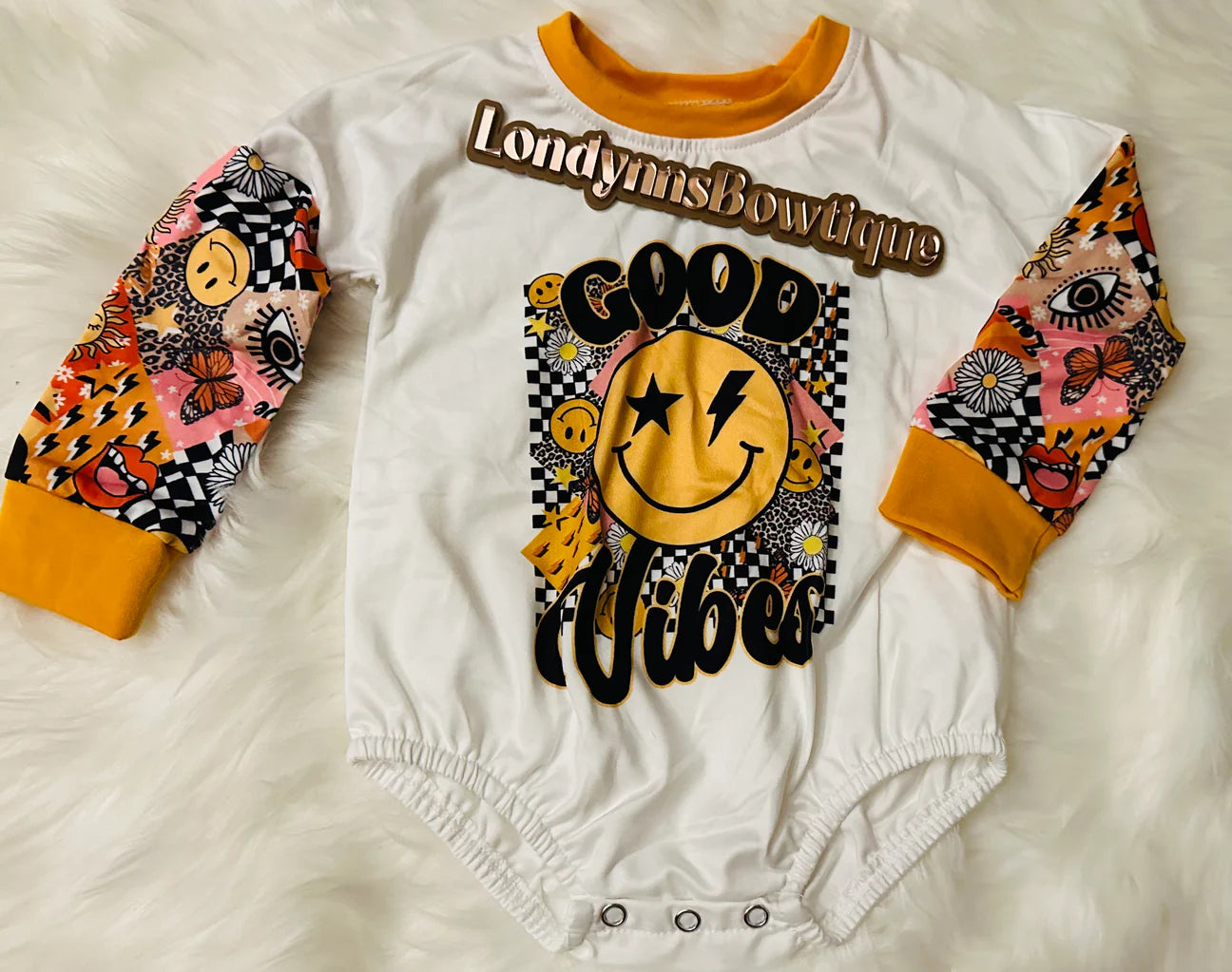 12/18 good vibes sweater romper  with snaps