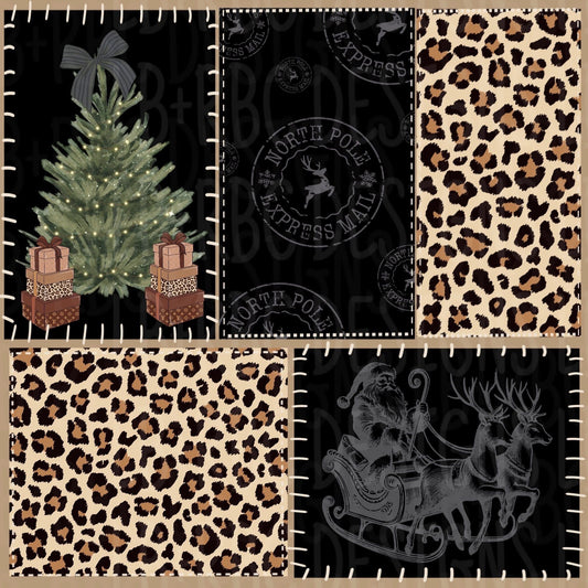 Leopard Christmas seamless file