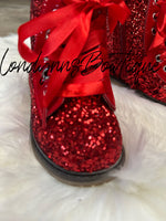 Red glitter boots