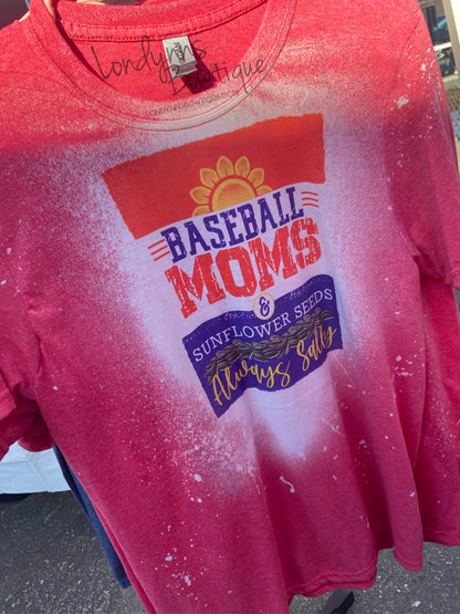 Baseball mom bleached  shirt
