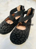 Black leopard ballet shoes