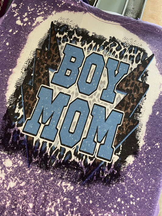 Boy mom cheetah bleached shirt