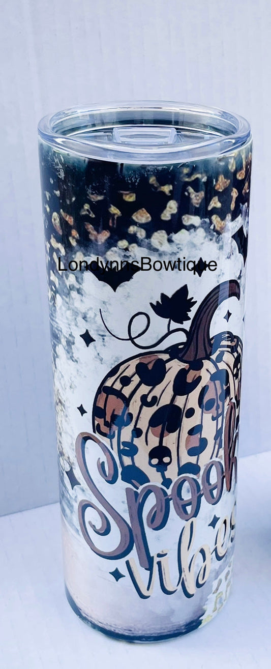 Spooky vibes leopard tumbler