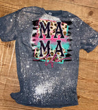 Mama Life Grey & Blue Bleached Shirt