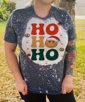 Ho ho Santa hat bleached shirt