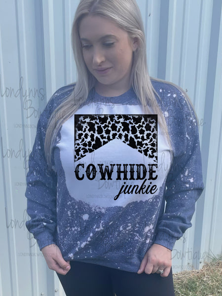 Cowhide junkie  Bleached sweatshirt