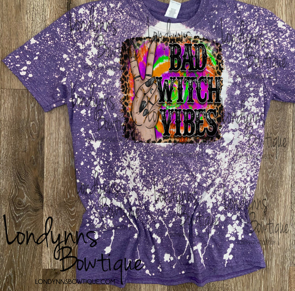 Bad witch vibes Halloween   bleached shirt