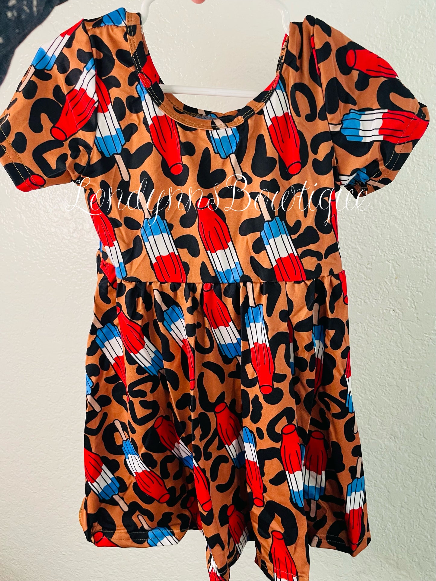 4th of July leopard pop dress