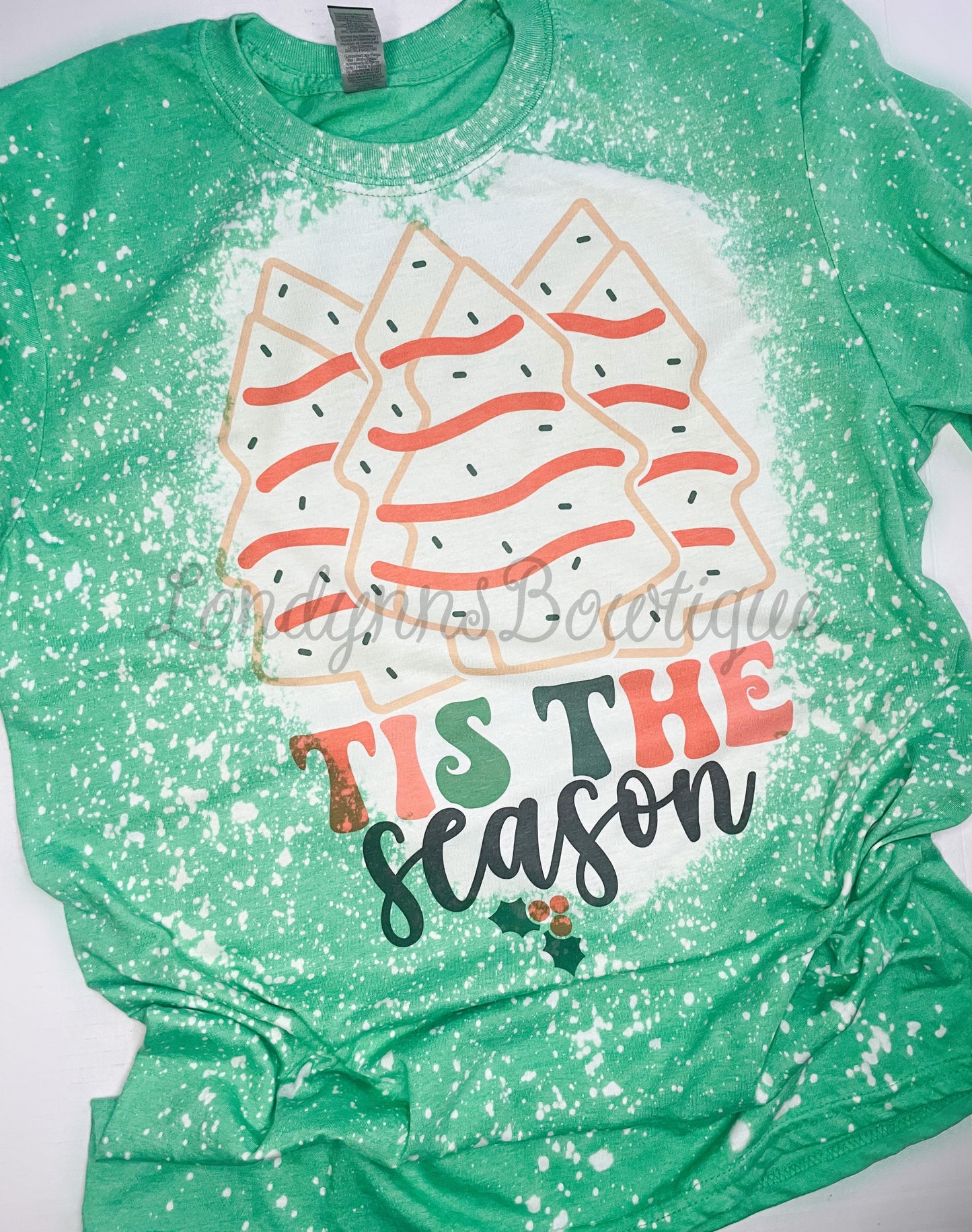 Tis the season Christmas cakes Christmas bleached shirt